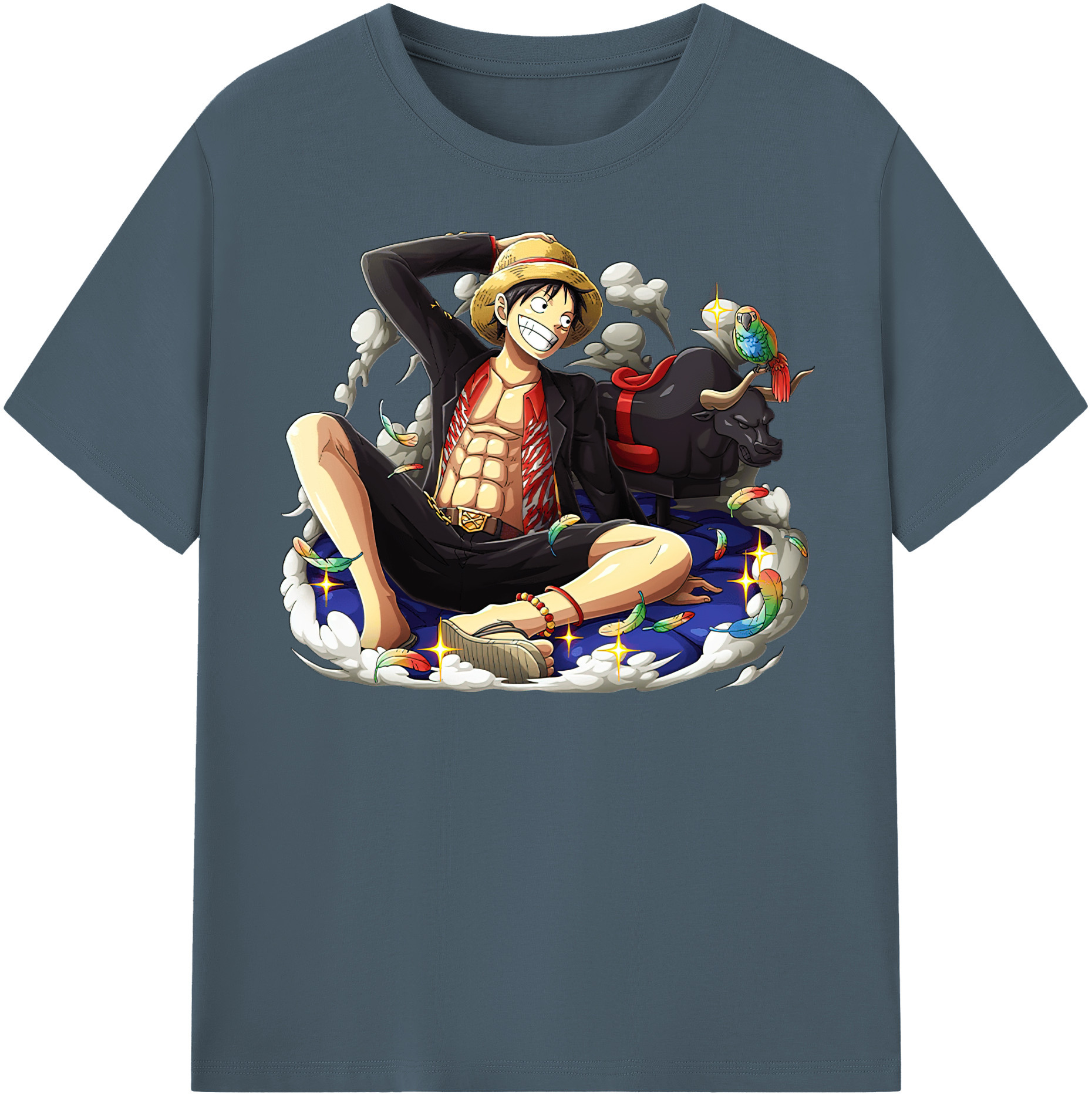 ワンピース モンキー・D・ルフィ ONE PIECE Monkey D. Luffy 綿100％半袖Tシャツ（フロントプリント）